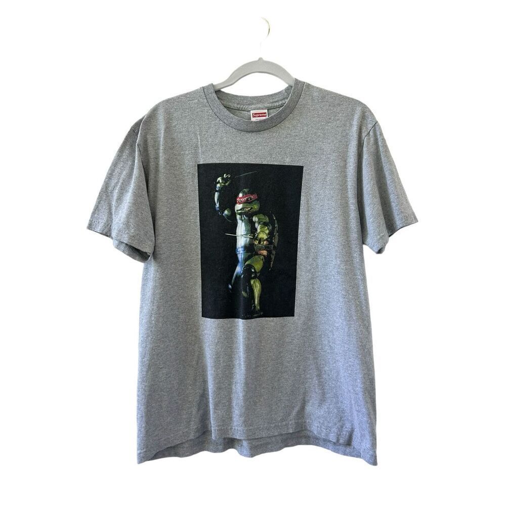 Supreme Teenage Mutant Raphael TMNT Graphic T-Shirt Heather Grey Men's Medium